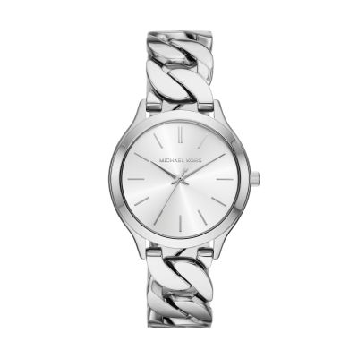 Michael Kors MK7474 Damen-Uhr Slim Runway Analog Quarz Edelstahl-Band