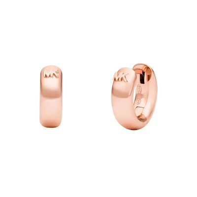 Michael Kors MKC1599AA791 Ohrringe Creolen Damen MK Logo Rosé Vergoldet