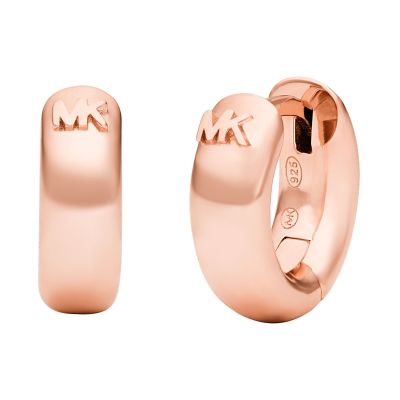 Michael Kors MKC1599AA791 Ohrringe Creolen Damen MK Logo Rosé Vergoldet