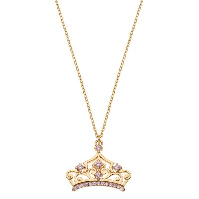 Disney NS00021YZPL-157.CS Halskette mit Anhänger Damen Krone Silber Vergoldet