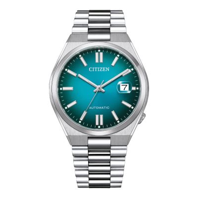 Citizen Herren-Uhr Tsuyosa Grün Automatik Edelstahl-Armband NJ0151-88X