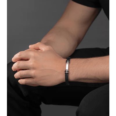 Police Armband Herren Highbridge Leder Schwarz PEAGB0041404