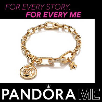 Pandora Me 769660C01 Charm Pavé Doppelter Styling-Link Damen 14 Karat Vergoldet