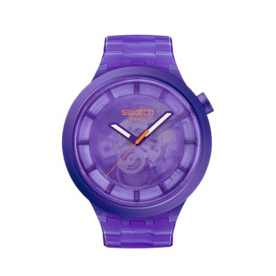 Swatch SB05V103 Armband-Uhr Purple Joy Quarz Biobasierte Materialien-Band