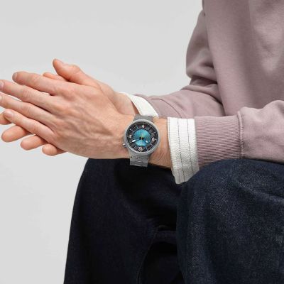 Swatch SB07S116G  Armband-Uhr Frostbloom Analog Quarz Edelstahl-Band Ø 47 mm