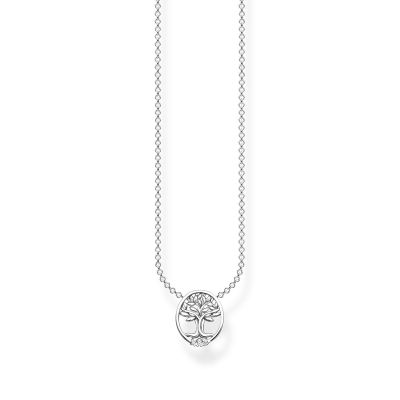 Thomas Sabo SCKE150327 Halskette mit Anhänger Tree of Love Weiße Steine Silber