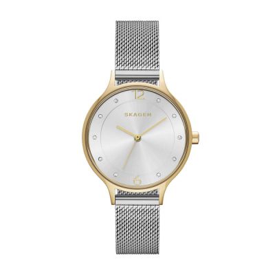 Skagen SKW2340 Damenuhr Anita Edelstahl Milanaise Gold-/Silber-Ton Ø 30 mm