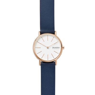 Skagen SKW2838 Damen-Uhr Signatur Analog Quarz mit Leder-Armband Ø 30 mm