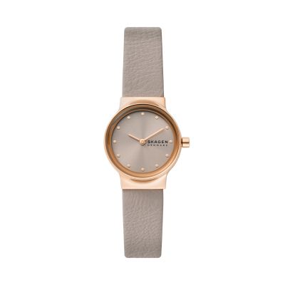 Skagen Damen-Uhr Freja Lille Quarz Leder-Band Roségold-Ton SKW3005