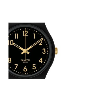Swatch SO28B113 Armband-Uhr Golden Tac Analog Quarz Biobasierte Material-Band
