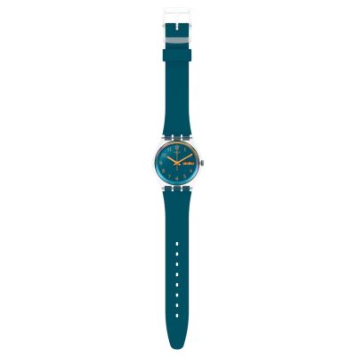 Swatch Armband-Uhr Blue Away Analog Quarz Biobasiertes-Band SO28K700 