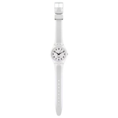 Swatch Armband-Uhr Just White Soft Analog Quarz Silikon-Band SO28W107-S14