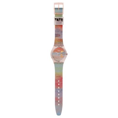 Swatch Armband-Uhr Turnee´s Scarlet Sunset Analog Quarz Silikon-Band SO28Z700