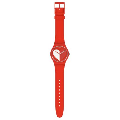 Swatch SO29Z112 Armband-Uhr Half 3 White Analog Quarz Silikon-Band Ø 41 mm