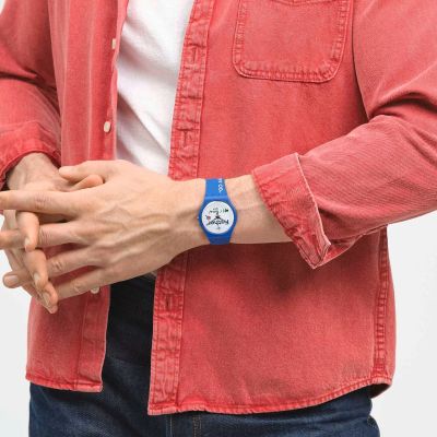 Swatch SO29Z704 Armband-Uhr Herren All About Dad Analog Quarz Silikon-Band