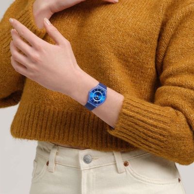 Swatch Armband-Uhr Jammy Grape Dream Analog Quarz Silikon-Band SS08I100