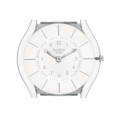 Swatch SS08K102-S14 Armband-Uhr White Classiness Analog Quarz Silikon-Band