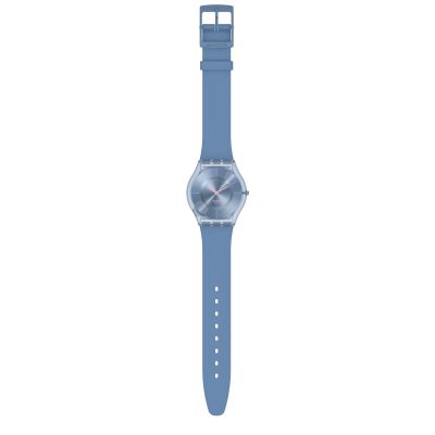 Swatch SS08N100  Armband-Uhr Denim Blue  Analog Quarz Silikon-Band Ø 34 mm