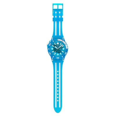 Swatch Armband-Uhr Blue Fire Analog Quarz Silikon-Band SSCU09S100