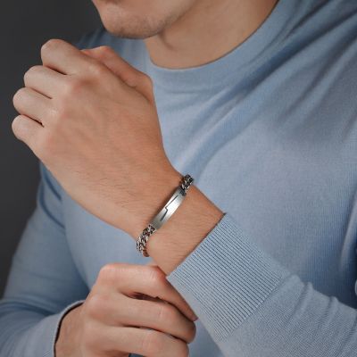 Police Armband Herren Strike Plakette Edelstahl 19 cm PEAGB0041101