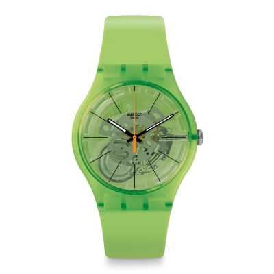 Swatch SUOG118 Armband-Uhr Kiwi Vibes Analog Quarz Silikon-Band Ø 41 mm