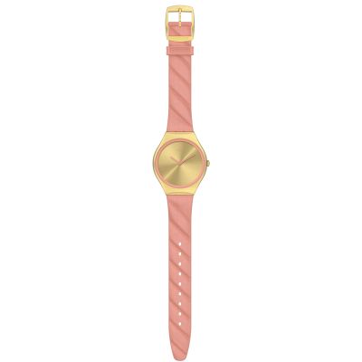 Swatch SYXG114 Armband-Uhr Blush Quilted Analog Quarz Leder-Band Ø 38 mm