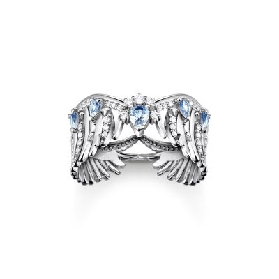 Thomas Sabo TR2411-644-1 Ring Damen Phönix-Flügel Blaue Steine Silber