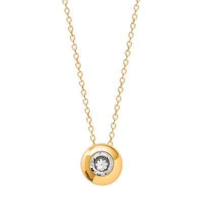 Xenox Halskette mit Anhänger Fine Zarge 585 Gelbgold XG14K3008GN
