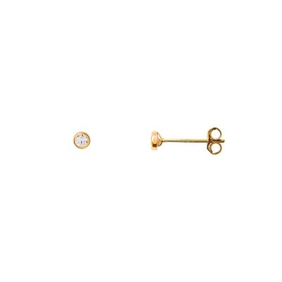 Xenox XG14K4043G Ohrstecker Ohrringe Fine Zarge Zirkonia Ø 2 mm Gelbgold 585/- 