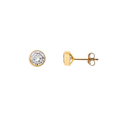 Xenox XG14K4046G Ohrstecker Damen Mädchen Fine Zarge Zirkonia Gelbgold 585/-