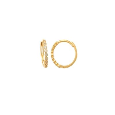 Xenox Creolen Ohrringe Damen Fine Zirkonia 585er Gelbgold XG14K6041G