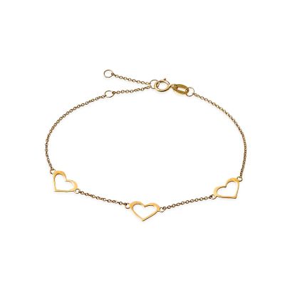 Xenox Armband Damen Fine Offene Herzen 585 Gelbgold XG14K7000GN
