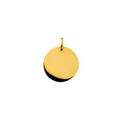 Xenox Anhänger Unisex Fine Coin Gravur 375 Gelbgold 12 mm XG9K0102GN