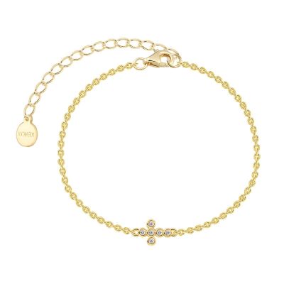 Xenox Armband Damen Kreuz Mit Zirkonia 925 Silber Vergoldet XS10044G