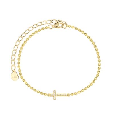 Xenox Armband Damen Kreuz Mit Zirkonia 925 Silber Vergoldet XS10045G
