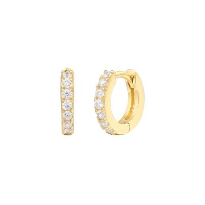 Xenox Creolen Damen Modern Basic Zirkonia Silber Vergoldet XS10350G