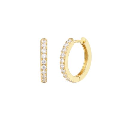 Xenox Creolen Damen Modern Basic Zirkonia Silber Vergoldet XS10351G