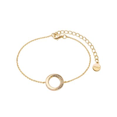 Xenox Armband Damen Classic Circle Zirkonia Silber Vergoldet XS2128G