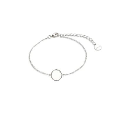 Xenox Armband Damen Gravurplatte Rund Sterling-Silber 15 cm XS3571