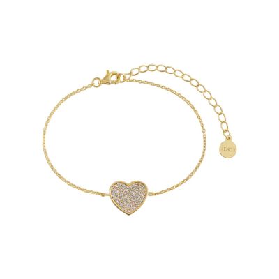 Xenox Armband Damen Love Story Herz Zirkonia Silber Vergoldet XS3605G