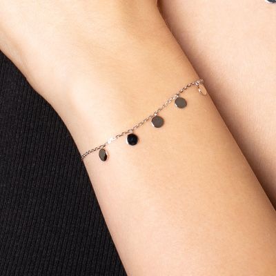 Xenox Armband Damen Gravur Runde Plättchen Sterlingsilber XS3691