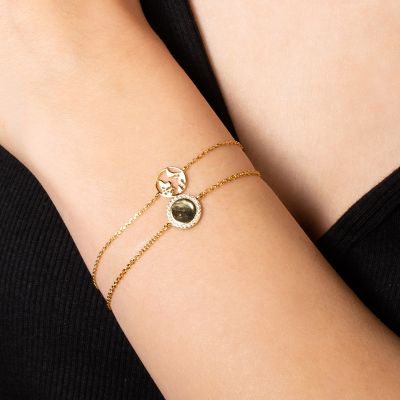 Xenox Armband Damen Classic Circle Zirkonia Silber Vergoldet XS6091G