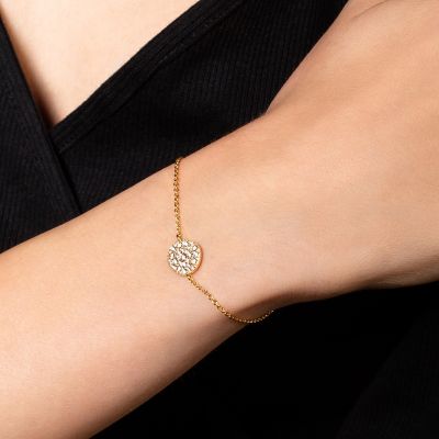 Xenox Armband Damen Classic Circle Zirkonia Silber Vergoldet XS6095G