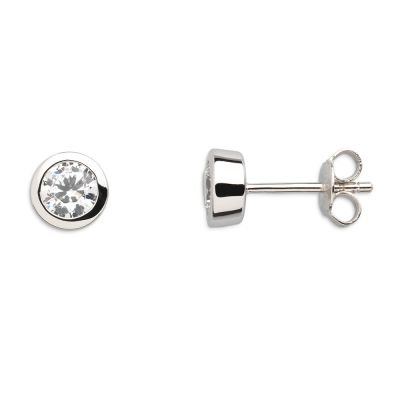 Xenox XS7156 Ohrstecker Silber Circle Zirkonia Ø 7 mm