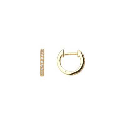 Xenox Creolen Ohrringe Damen Zirkonia Silber Vergoldet 11,5 mm XS8662G