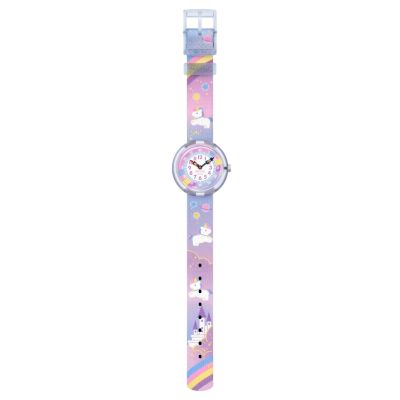 Flik Flak FBNP213 Mädchen-Uhr Cuddly Unicorn Analog Quarz Textil-Band Ø 31,85 mm