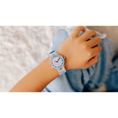Flik Flak FBNP215 Mädchen-Uhr Star Party Analog Quarz Textil-Band Ø 31,85 mm