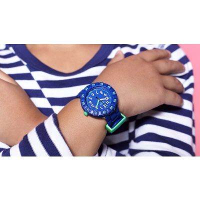 Flik Flak FCSP086 Jungen-Uhr Solo Dark Blue Analog Quarz Kunststoff-Armband Ø 36,70 mm