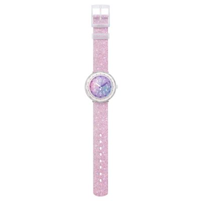 Flik Flak FCSP107 Mädchen-Uhr Pearlaxus Analog Quarz Silikon-Armband Ø 36,70 mm