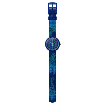 Flik Flak FPNP135 Jungen-Uhr Cyberozaurus Analog Quarz Textil-Band Ø 31,85 mm